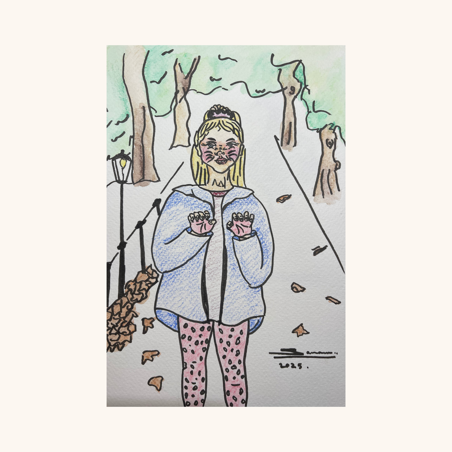 Girl in Leopard Tights