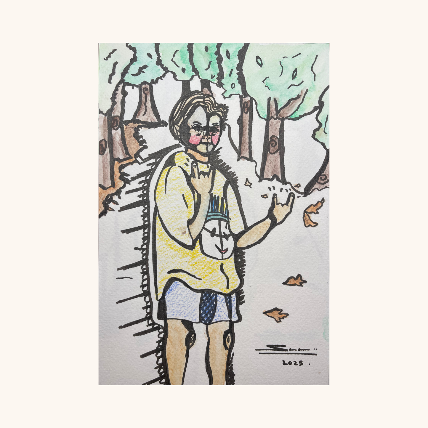 Boy Running Near Birdcage Walk