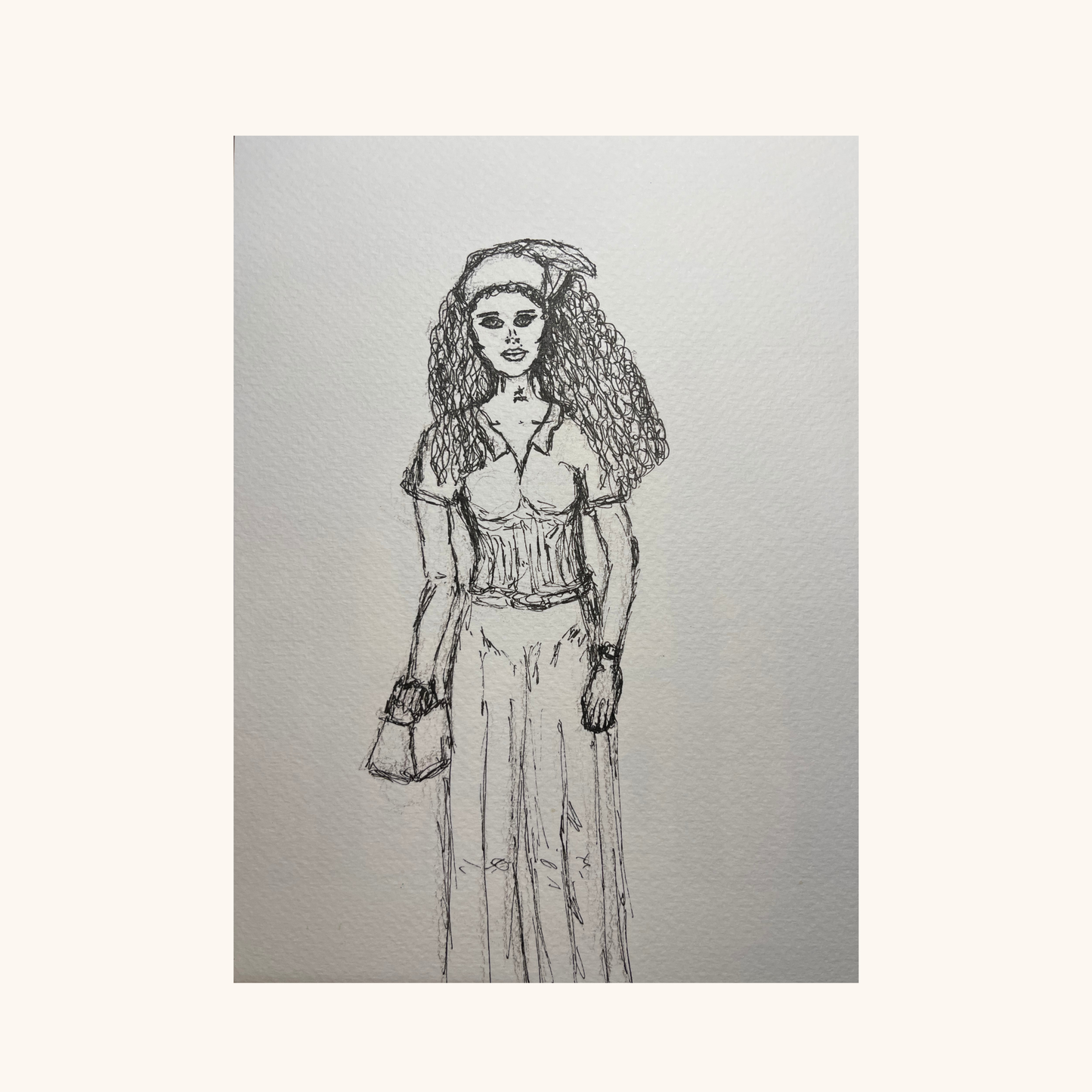 Curly- Haired Girl in a Bandana