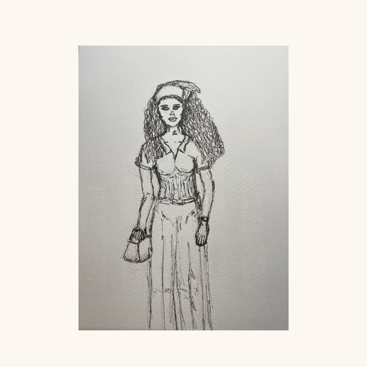 Curly- Haired Girl in a Bandana